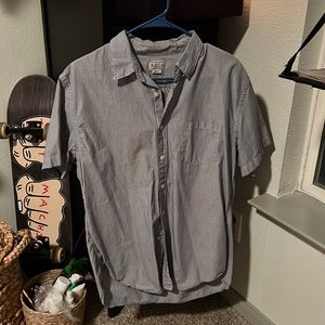 Mens short sleeved striped button up